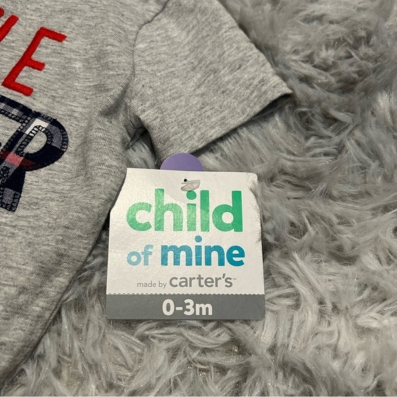 4/$20 Carter’s Child of Mine plaid newborn boy set “little brother” - Picture 3 of 6